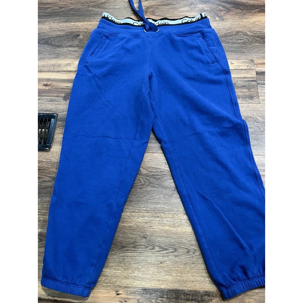 Calvin Klein Performance Women’s Large Blue Jogger Sweatpants Logo Waistband
